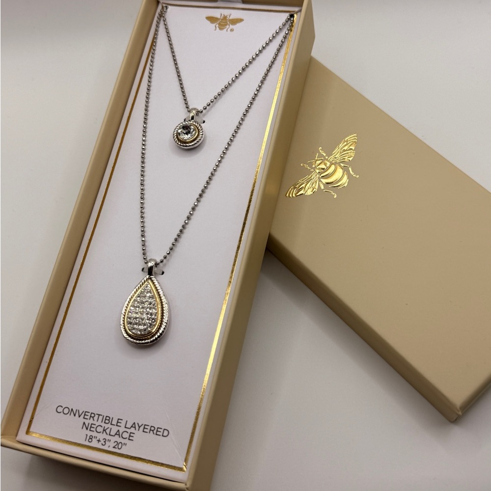 Minimalist Silver Teardrop Pendant Necklace